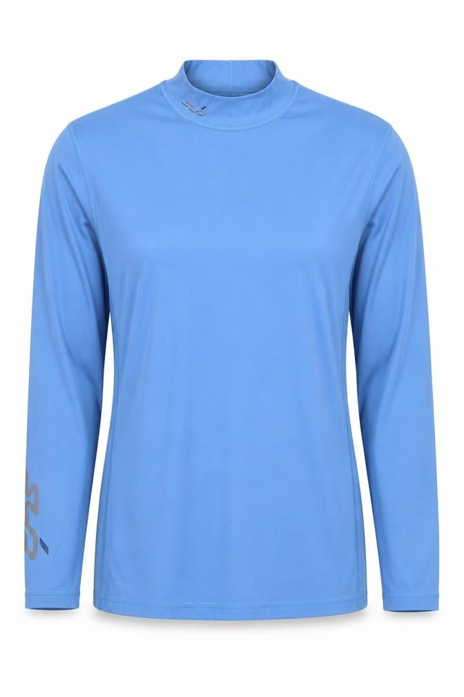 Front view of SLJ Women Blue Long Sleeve Performance Top L