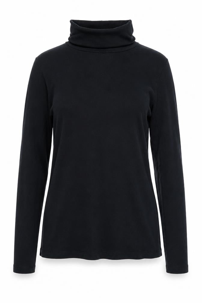 Front view of Gap Black Roll Neck Jersey Top, size S
