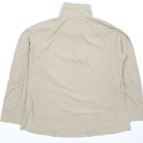 Lands' End Women's Beige Fleece Pullover Sweatshirt L