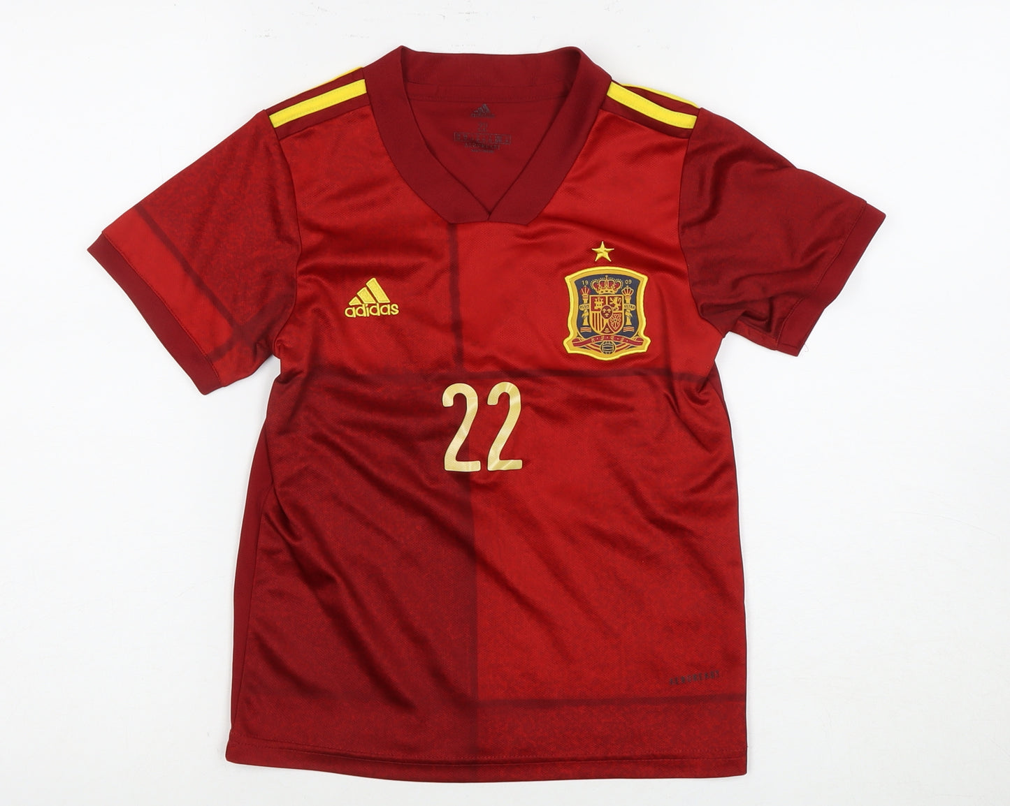 Adidas Boys Red Football Jersey, Size 12-13 Years