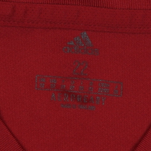 Adidas Boys Red Football Jersey, Size 12-13 Years