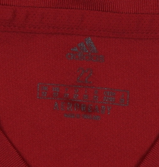 Adidas Boys Red Football Jersey, Size 12-13 Years