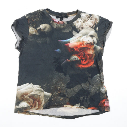 AllSaints Women's Multicoloured Floral T-Shirt Size 8