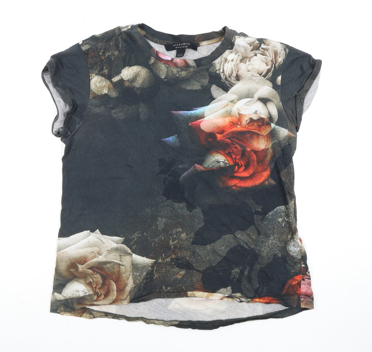 AllSaints Women's Multicoloured Floral T-Shirt Size 8