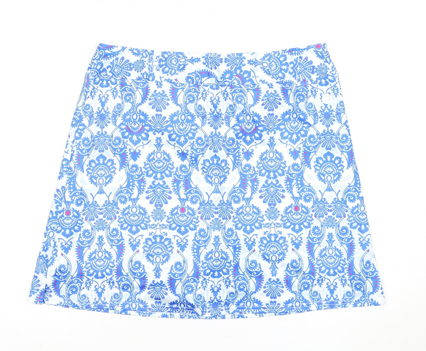 Oyamiki Women's Blue Geometric Short Skirt, L