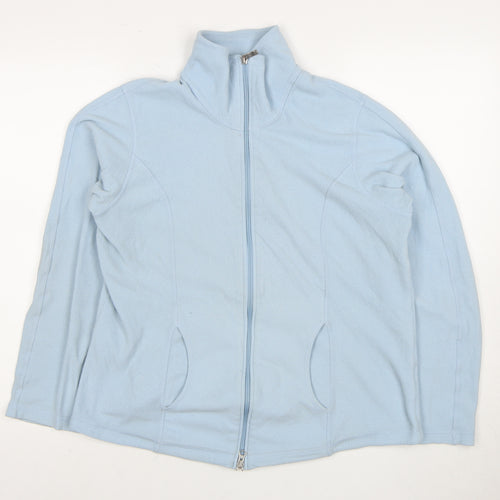 Lands' End Women's Blue Basic Jacket, L, Full Zip, Comfort