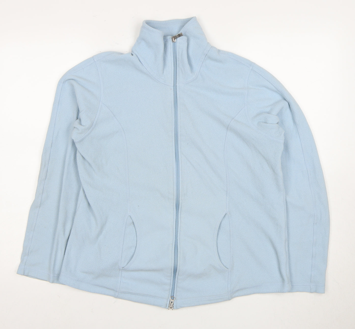 Lands' End Women's Blue Basic Jacket, L, Full Zip, Comfort