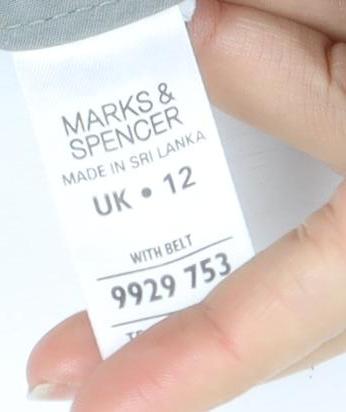 Marks and Spencer Women's Grey Cotton Skirt Size 12