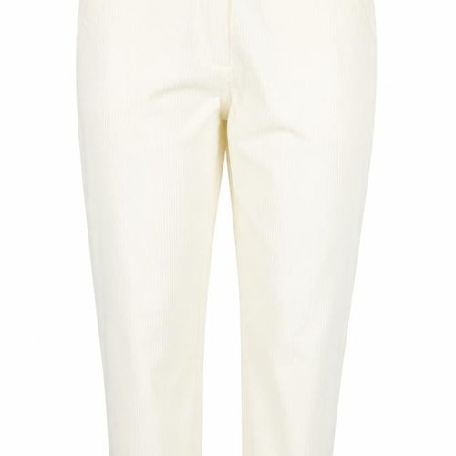 Caroll Women's Ivory Corduroy Cropped Trousers Size 14