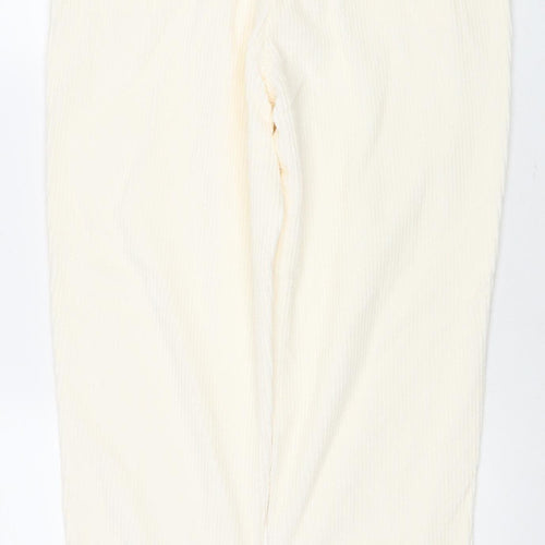 Caroll Women's Ivory Corduroy Cropped Trousers Size 14