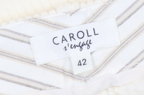 Caroll Women's Ivory Corduroy Cropped Trousers Size 14