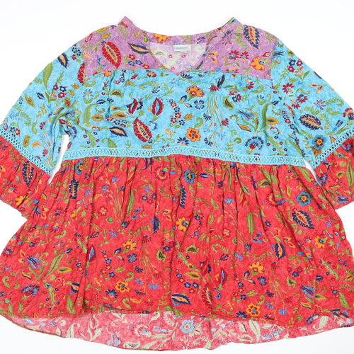 Avenue Women's Plus Multicoloured Floral Tunic Blouse