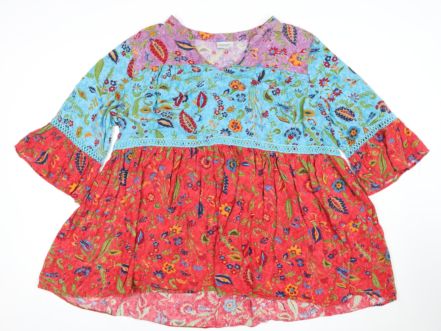 Avenue Women's Plus Multicoloured Floral Tunic Blouse
