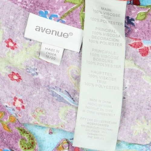 Avenue Women's Plus Multicoloured Floral Tunic Blouse