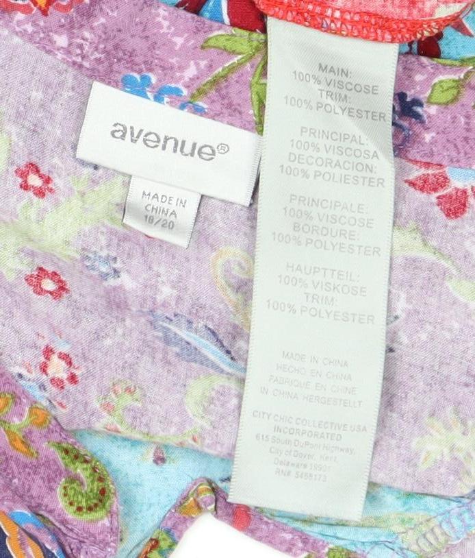 Avenue Women's Plus Multicoloured Floral Tunic Blouse