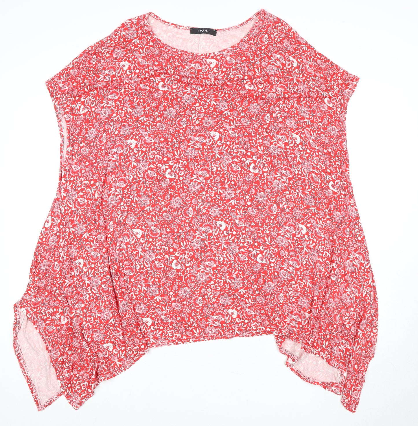 Evans Women's Red Floral Sleeveless Top Size 18