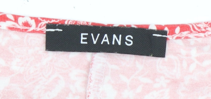 Evans Women's Red Floral Sleeveless Top Size 18