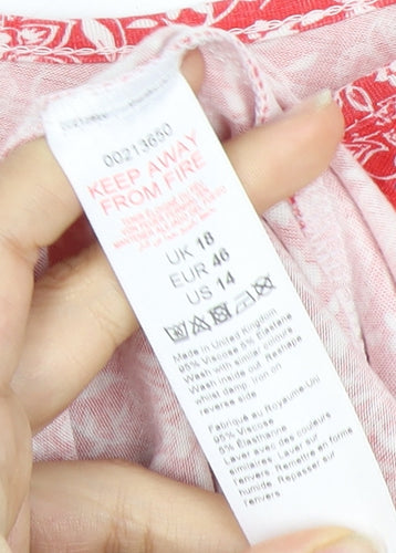 Evans Women's Red Floral Sleeveless Top Size 18