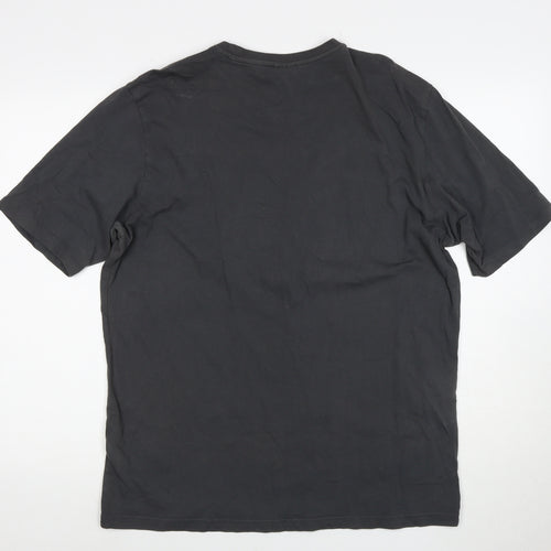 883 Police Men's Grey XL Short Sleeve Logo T-Shirt