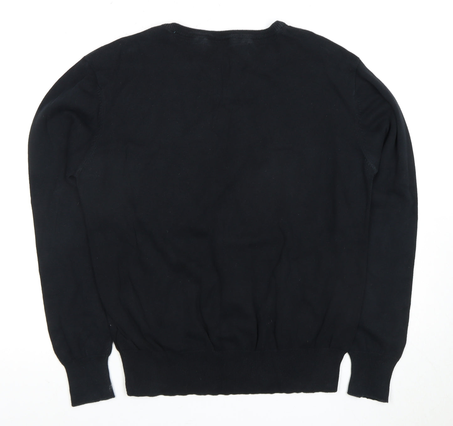 Crosshatch Women's Black V-Neck Pullover Jumper Size 12