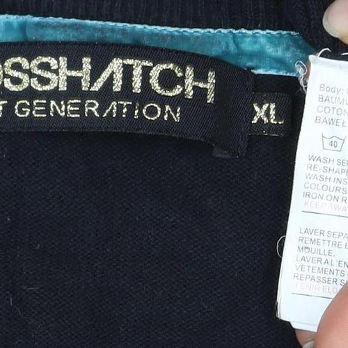 Crosshatch Women's Black V-Neck Pullover Jumper Size 12