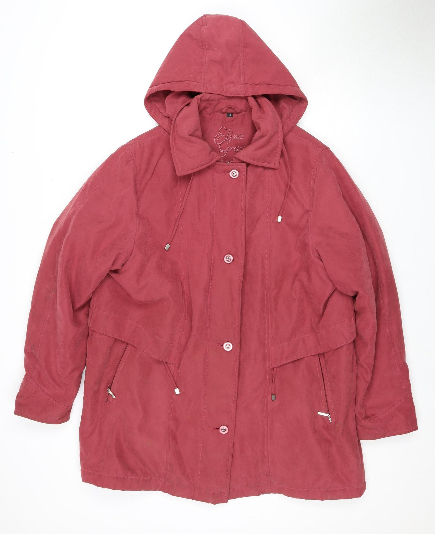 Eliza Gray Women's Red Anorak Jacket Size 18