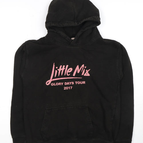 Fruit of the Loom Girls Black Little Mix Hoodie 12 Years Pullover