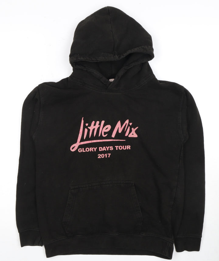 Fruit of the Loom Girls Black Little Mix Hoodie 12 Years Pullover