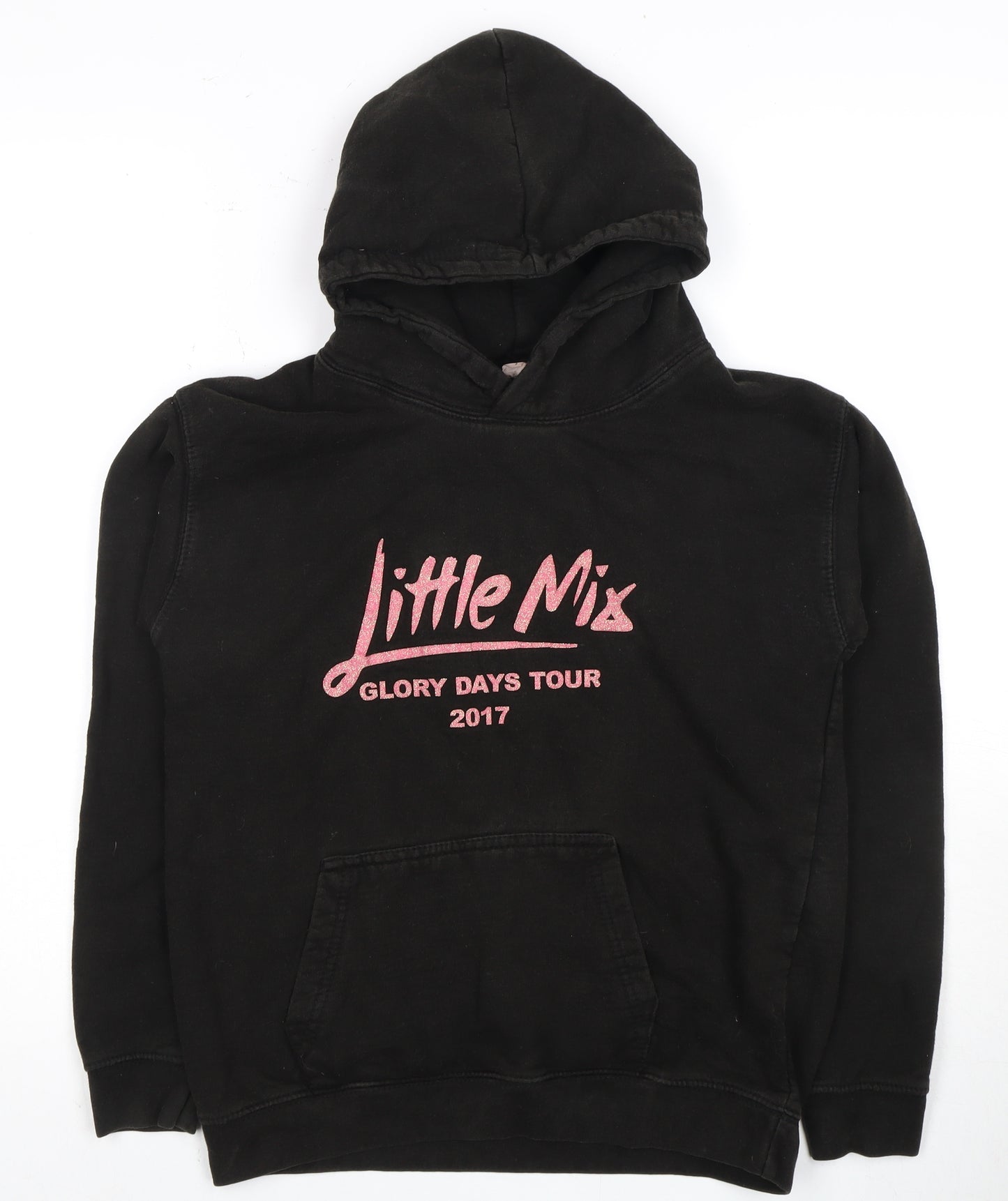 Fruit of the Loom Girls Black Little Mix Hoodie 12 Years Pullover