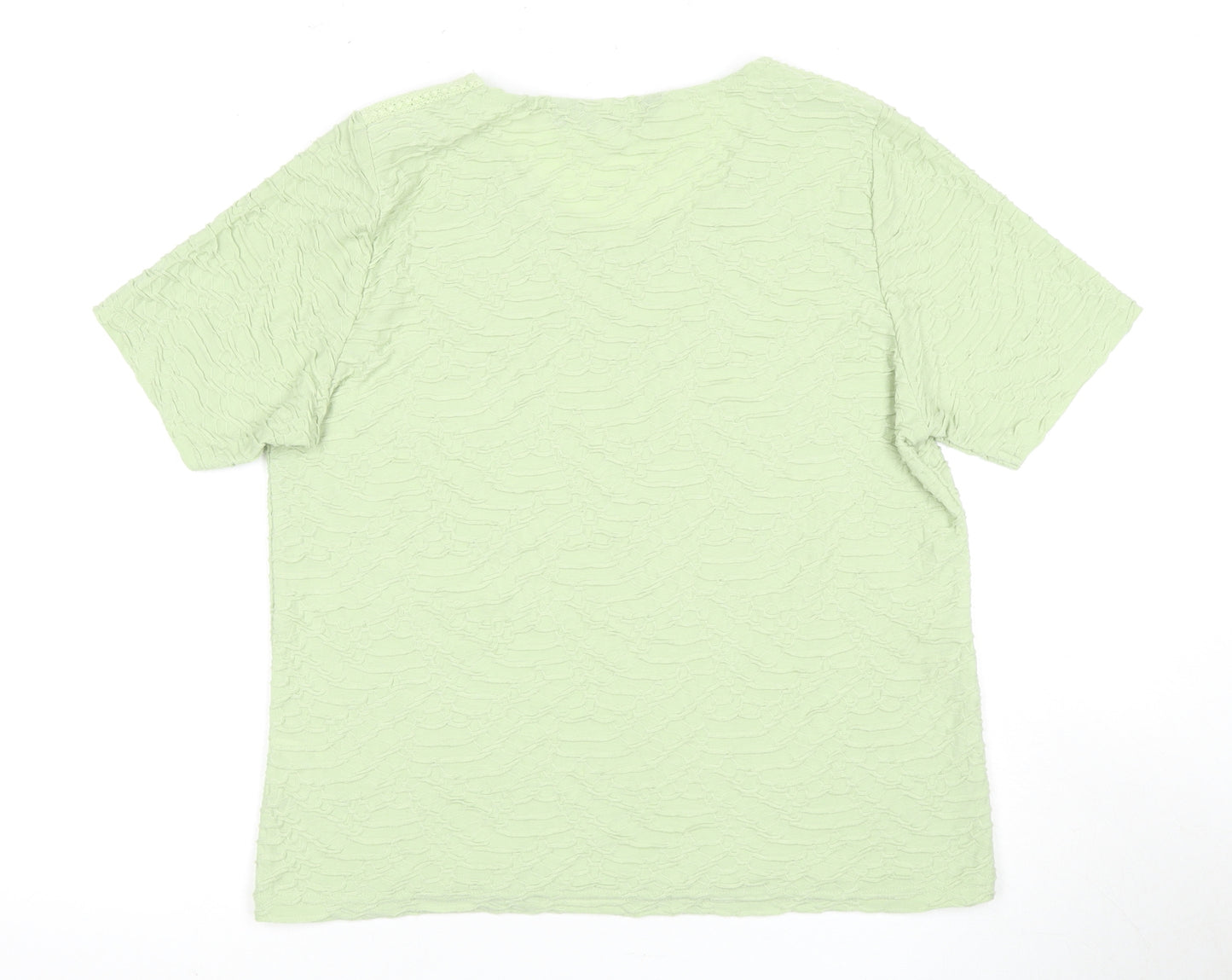 Isle Collection Women's Green Crochet Accented T-Shirt