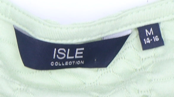 Isle Collection Women's Green Crochet Accented T-Shirt