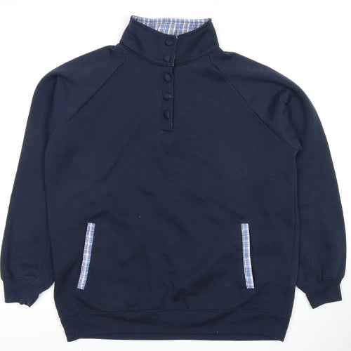 Damart Blue Henley Sweatshirt for Unisex Adults - L