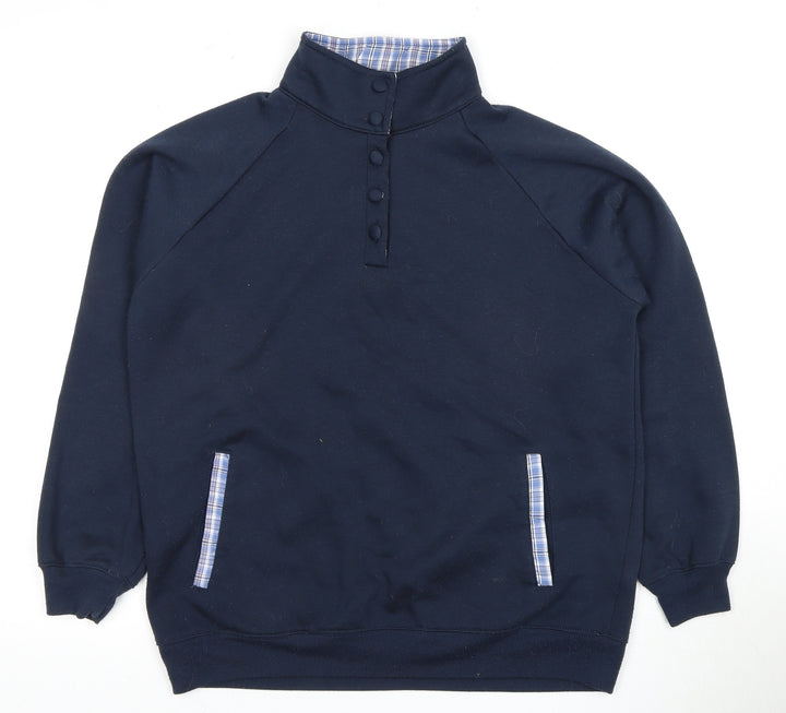 Damart Blue Henley Sweatshirt for Unisex Adults - L