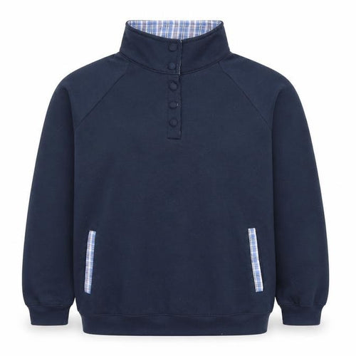 Damart Blue Henley Sweatshirt for Unisex Adults - L