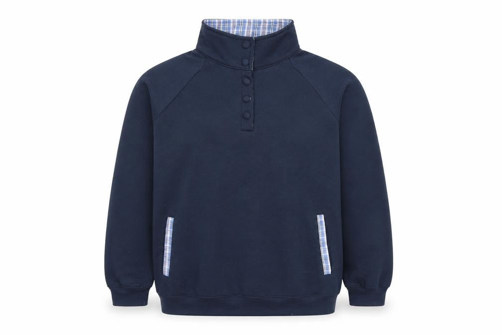 Damart Blue Henley Sweatshirt for Unisex Adults - L