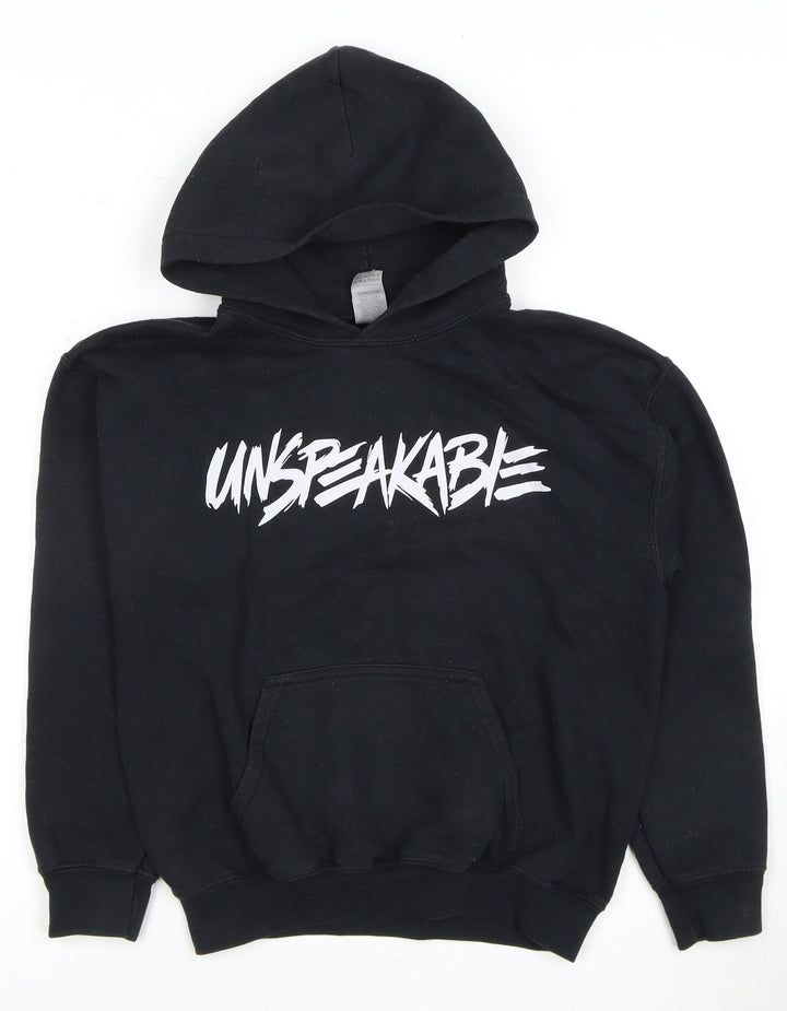Gildan Boys Black M Pullover Hoodie with Logo