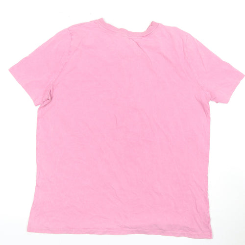 Zara Women Pink Peanuts T-Shirt Crew Neck M Graphic