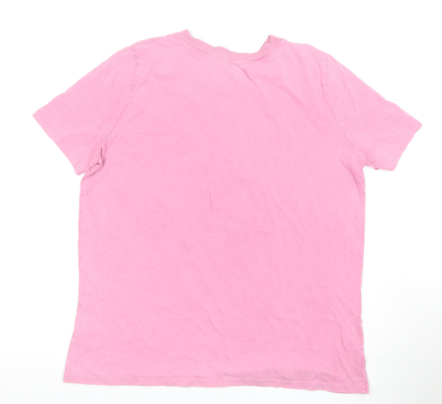 Zara Women Pink Peanuts T-Shirt Crew Neck M Graphic