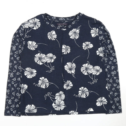 Marks and Spencer Women's Blue Floral T-Shirt Size 8