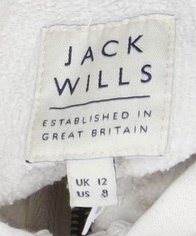 Jack Wills Women’s Ivory Zip Hoodie Size 12