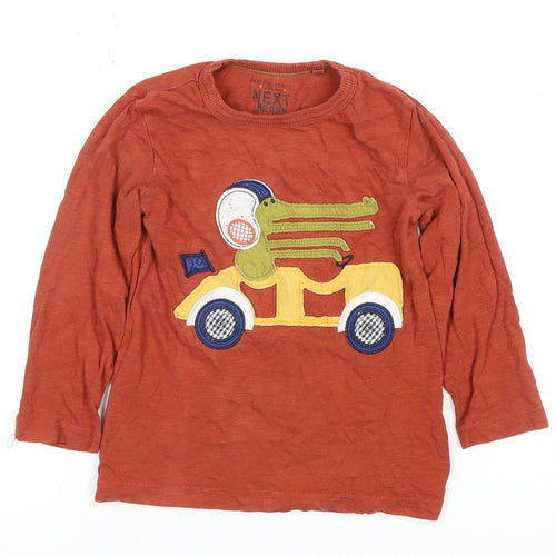 Next Boys Orange Long Sleeve T-Shirt - Animals, 2-3 Years