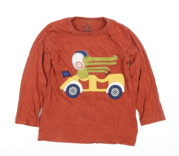 Next Boys Orange Long Sleeve T-Shirt - Animals, 2-3 Years