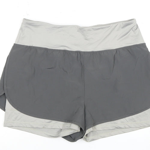 Yidarton Women's Grey Athletic Shorts L