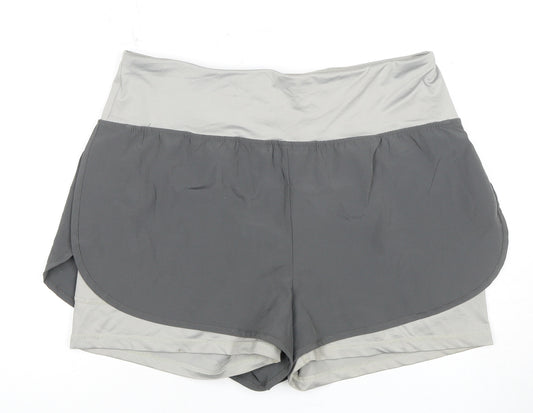 Yidarton Women's Grey Athletic Shorts L