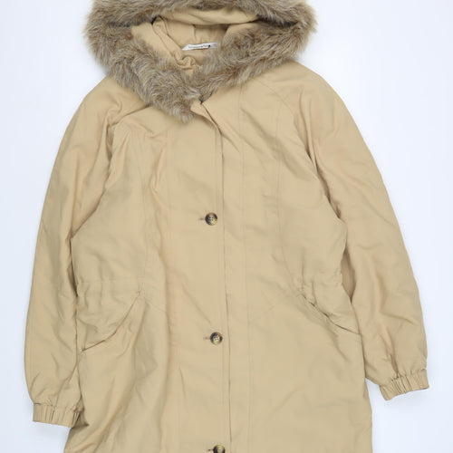Marks and Spencer Women's Beige Parka Size 16 Hooded Jacket