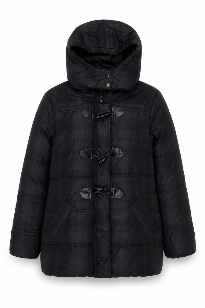 Front view of Brave Soul Women's Black Puffer Jacket L
