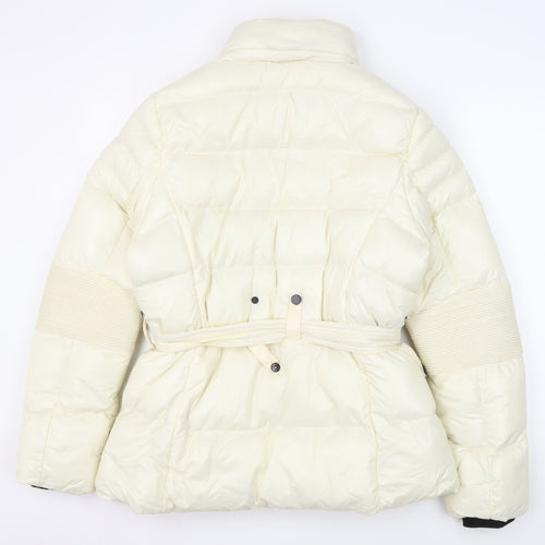 QED LDN Women's Ivory Puffer Jacket Size 12