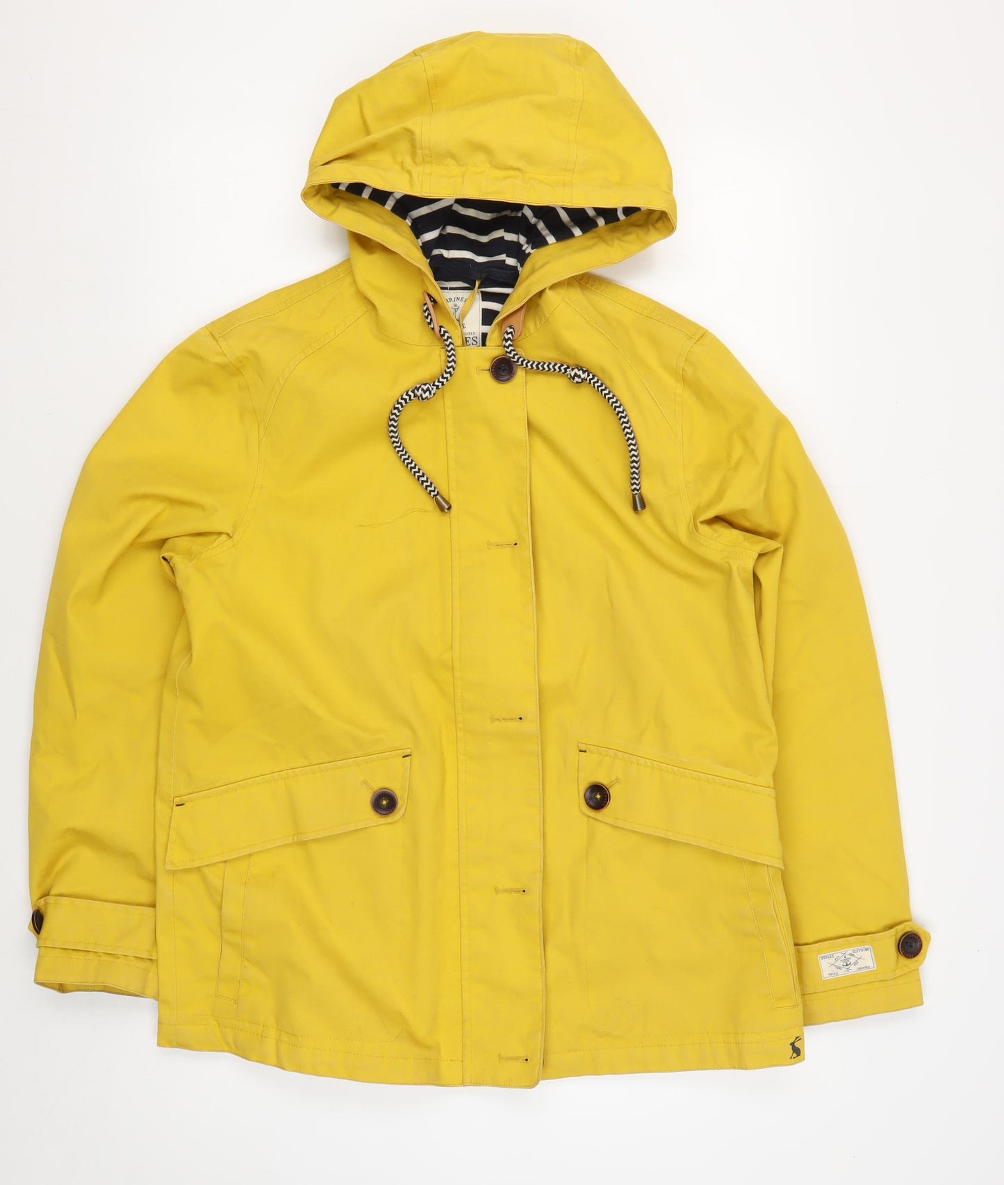 Joules Women's Yellow Waterproof Hooded Raincoat Size 12