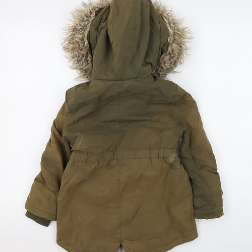 Marks and Spencer Girls' Green Parka 5-6 Years Hooded