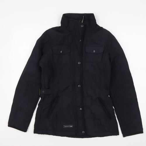 Trespass Women's Black Quilted Jacket, Size XS, Belted